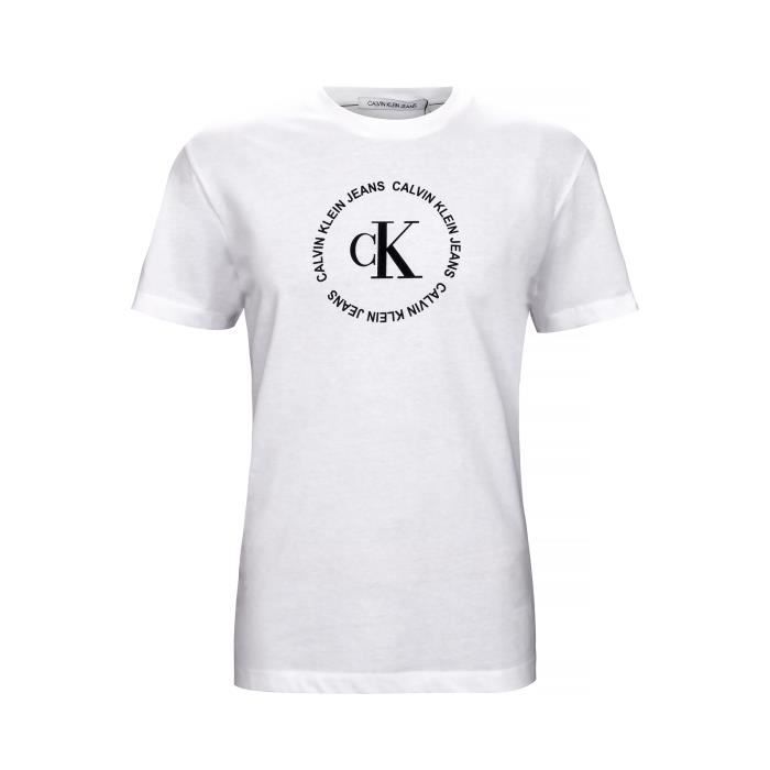 T-shirt CK essential crew neck logo homme blanc Couleur Blanc Taille 2XL