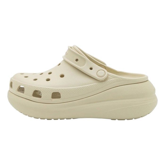 Tongs Femme Crocs 127113 Beige Semelle Gomme Fabriqu en
