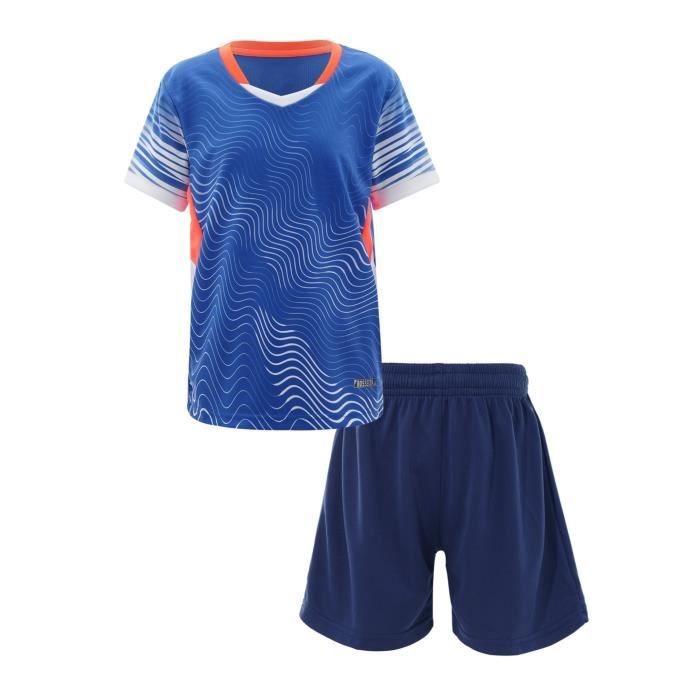 YOOJIA Ensemble de Vetements de Football Garçons Enfants Shorts Sport  Cordon Soccer Jersey T-Shirt à Manches Courtes 5-14 Ans