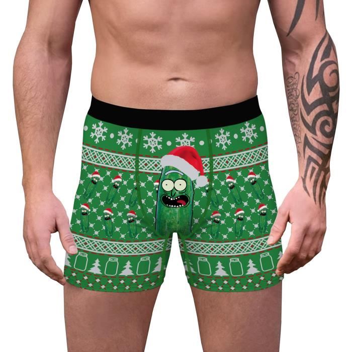 Boxer Maillot de Bain Noel Homme Extensible 3D Imprime Respirante Vetement de Noel Vert Vert Cdiscount Pret a Porter