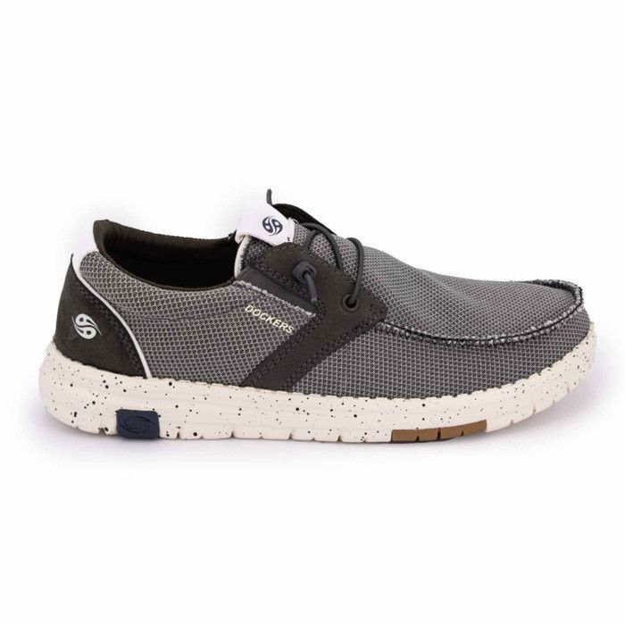 Basket toile 52aa002700660 40 45 Homme DOCKERS BY GERLI Gris Lacets Plat Textile Gris Cdiscount Chaussures