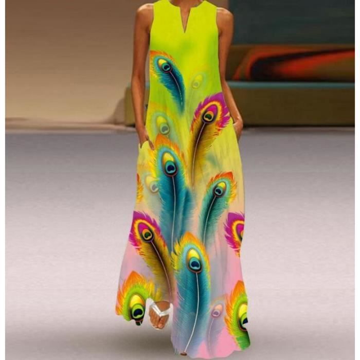 Robe longue imprimé floral Femme