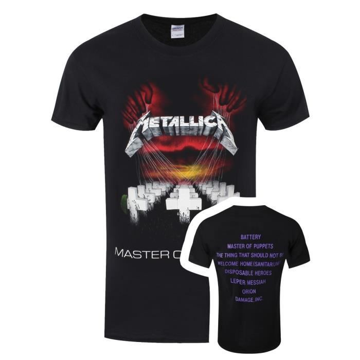 T-Shirt Metallica Master Of Puppets Femme - Skinny Fit Officiel Noir