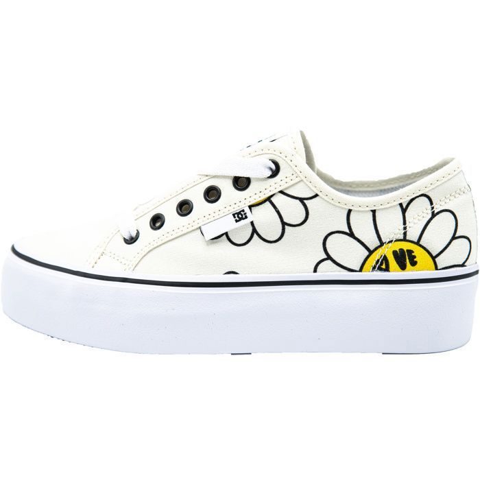 Baskets DC Shoes Manual Platform, Blanc, Femme Blanc Cdiscount Chaussures
