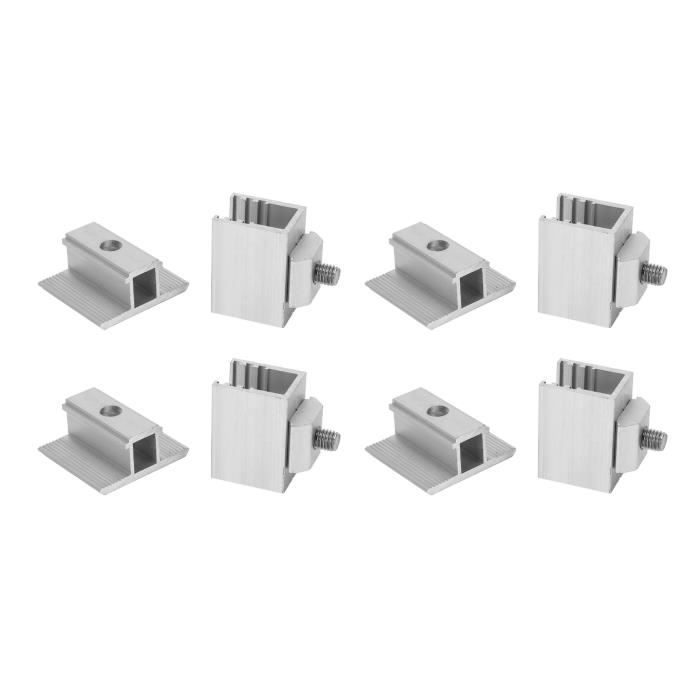 Lot De 10 Pinces Réglables Pour Panneaux Solaires – Support De Fixation 6834, Couleur Argent