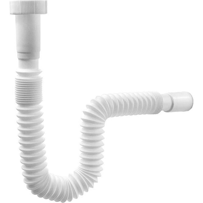 AERZETIX Siphon flexible 1 1/2'' de lavabo/évier avec tuyau/raccord extensible en plastique C54656 diametre extérieur du siphon 74 mm raccordement de vidange sanitaire 