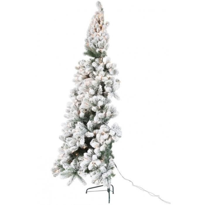 Demi Sapin De Noel Artificiel Demi Sapin De Noel Led Enneige 225cm Vert Blanc Paris Prix Cdiscount Maison