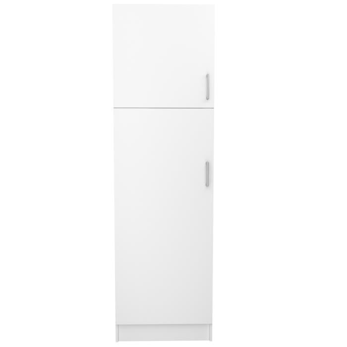 colonne de rangement pour cuisine 2 portes coloris blanc dim l 60 x p 57 x h 204 cm achat vente colonne suspendue colonne de rangement blanc cdiscount