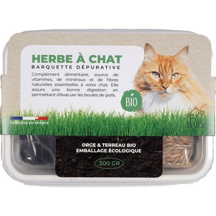 Comparer les prix de PET DESIGN Herbe à chat barquette - 300g - BIO