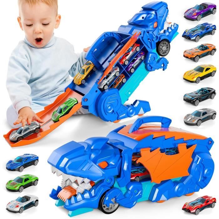 Meilleurs prix pour jouet enfant 2 ans,jouet de piste de transport ultime de camion de dinosaure pour les garçons,  pour tout-petits de piste de course