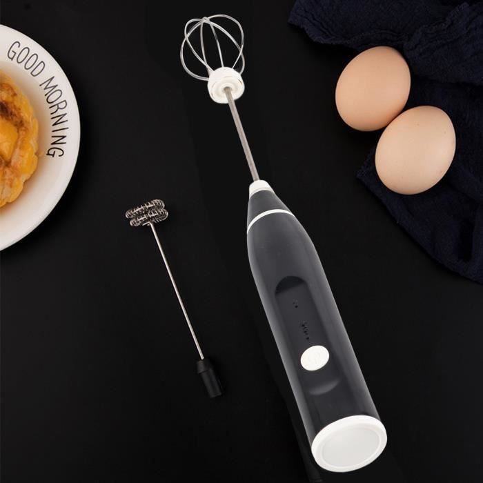 Colarlemo Mousseur à lait portable rechargeable, fouet électrique pour café, amovible avec 3 fouets en acier inoxydable, mélangeur manuel pour latte, cappuccino, matcha, œuf, sans support, argenté