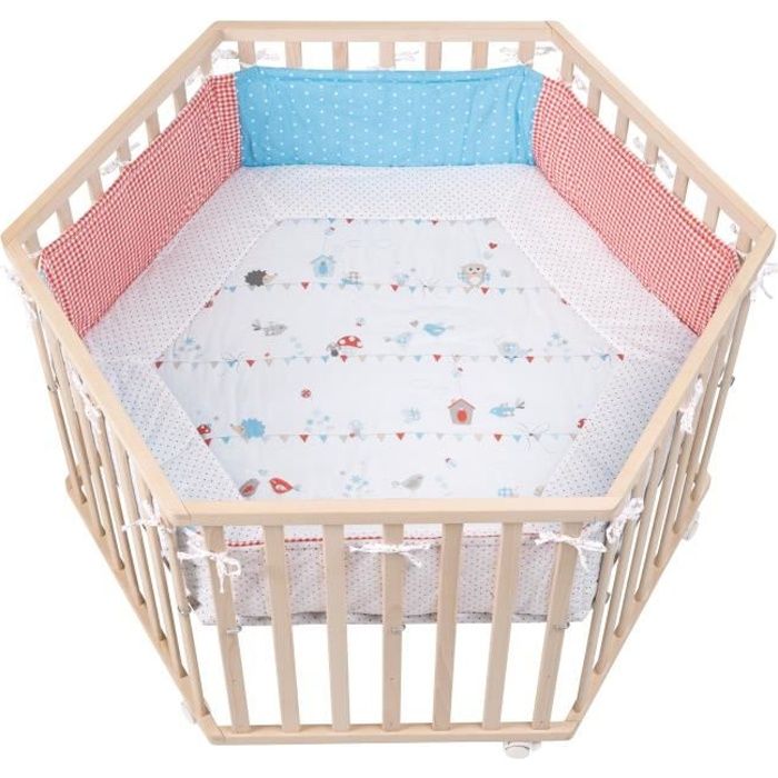 Roba Parc Bebe Cosiplay Hexagonal Avec Tour De Parc De Protection Et Roulettes Vogeltanz Hetre Biologique Naturel Cdiscount Puericulture Eveil Bebe