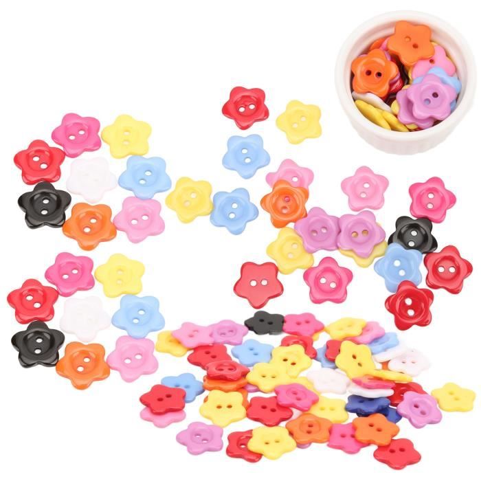 Lot De 100 Boutons Décoratifs Multicolores Pour Couture - 1.8x1.8cm - Pour Vêtements, DIY, Accessoires