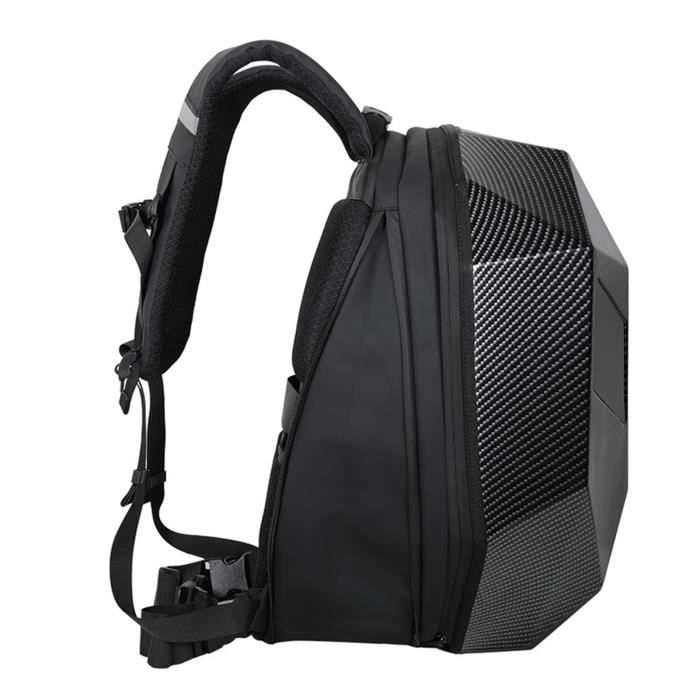 Sac à dos de moto LED 3D rigide grande capacité pour