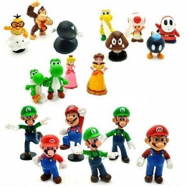 Super Mario Mario Brothers jouet poup?�e en plastique 18 Mod?�les costume Mario Mario ornements 