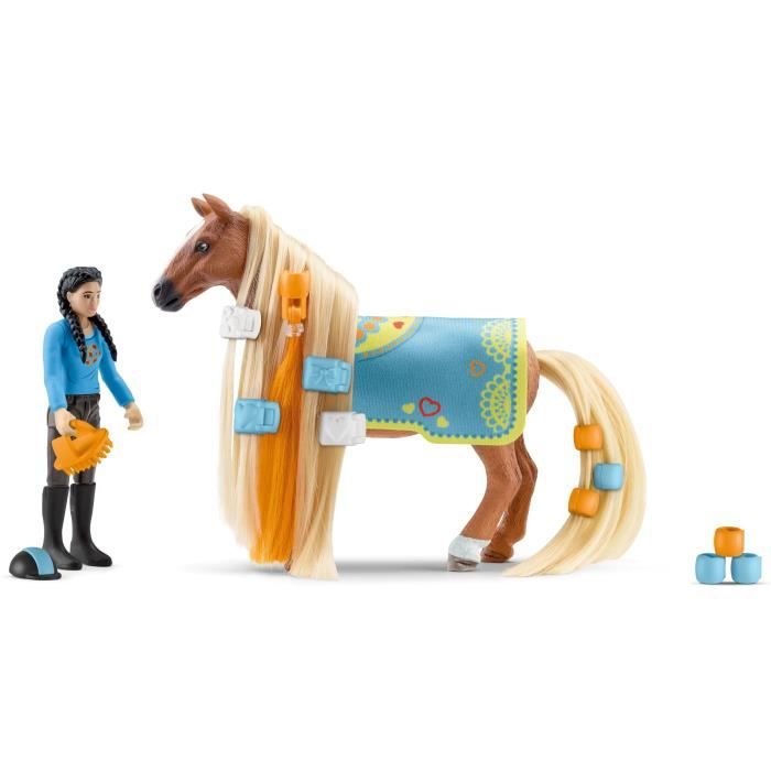 Coffret de Beauté de 18 Pièces Pour Figurines Chevaux avec le Cavalier Kim - Cadeau pour Garçons et