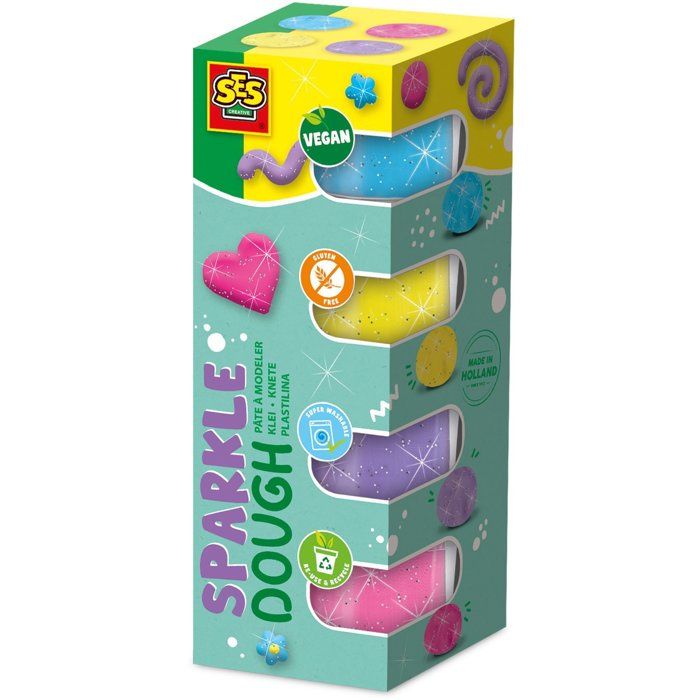 Pâte à modeler Feel good Scintillant 4x90gr SES CREATIVE