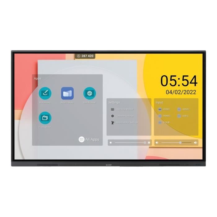 Sharp PN L752B Classe de diagonale 75 L2B Series écran LCD rétro éclairé par LED signalisation numérique avec écran tactile touches 4K UHD 3840 x 2160 Direct LED - vue 3