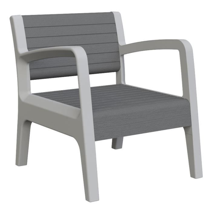 ensemble miami canapé + 2 fauteuils + 1 table basse - gris anthracite - shaf