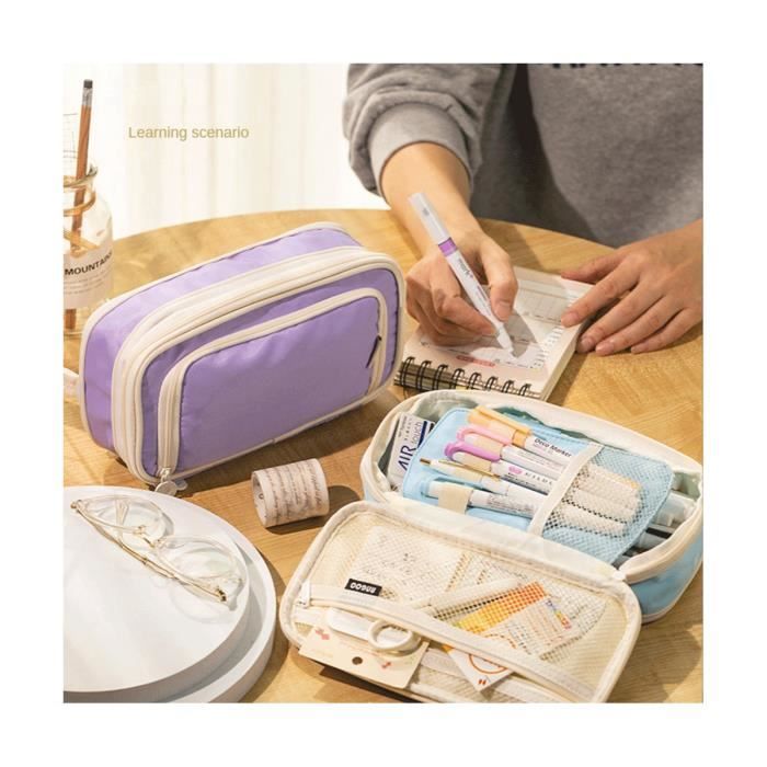 Filet Trousse De Voyage Avec Fermeture Éclair Et Poche Aida à Broder - Organisateur Beauté Made In Italy 24x16x6 Cm Blanc Rose
