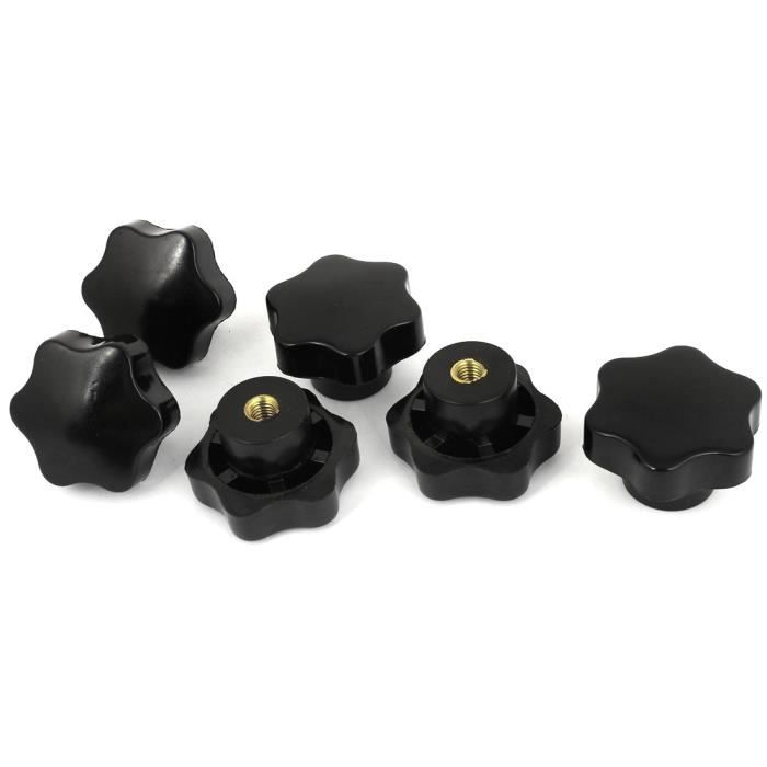 Lot De 3 Boutons De Serrage étoile Noirs – Filetage Femelle M16, Tête 65mm, Uxcell