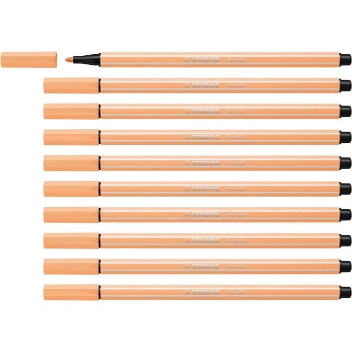 Lot de 10 Stylos feutre Dessin Pen 68, orange clair