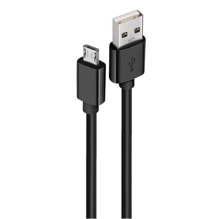 Chargeur pour Samsung Galaxy J4+ / J5 / J6 / J6+ Cable Micro USB Data Synchro Noir 1m