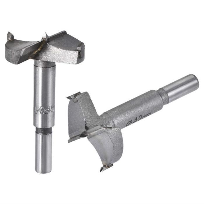 sourcing map Mèche Forstner Bois Pour Défonceuse Foret 40mm 42mm 45mm Dia. Alliage Carbure Acier pointse Tige Ronde Coupe pour Outil Bois Contreplaqué sourcing map Mèche Forstner Bois Pour Défonceuse Foret 40mm 42mm 45mm Dia. Alliage Carbure Acier pointse Tige Ronde Coupe pour Outil Bois Contreplaqué