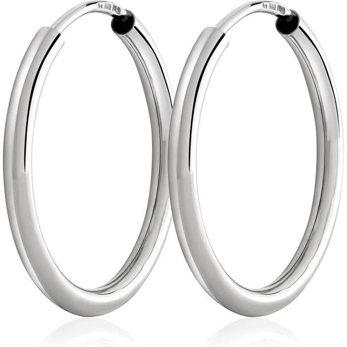 NKlaus Paire de boucles d'oreilles en argent massif 925 Créoles celtiques Gothique Celtique Piercing d'oreilles 16mm 5042