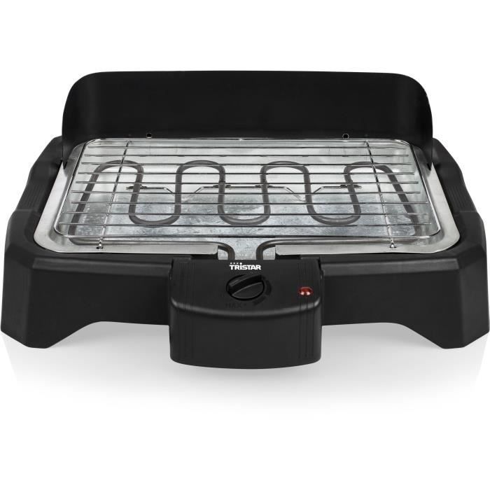 Tristar Barbecue électrique de table 2000 W 34,5x23 cm Noir