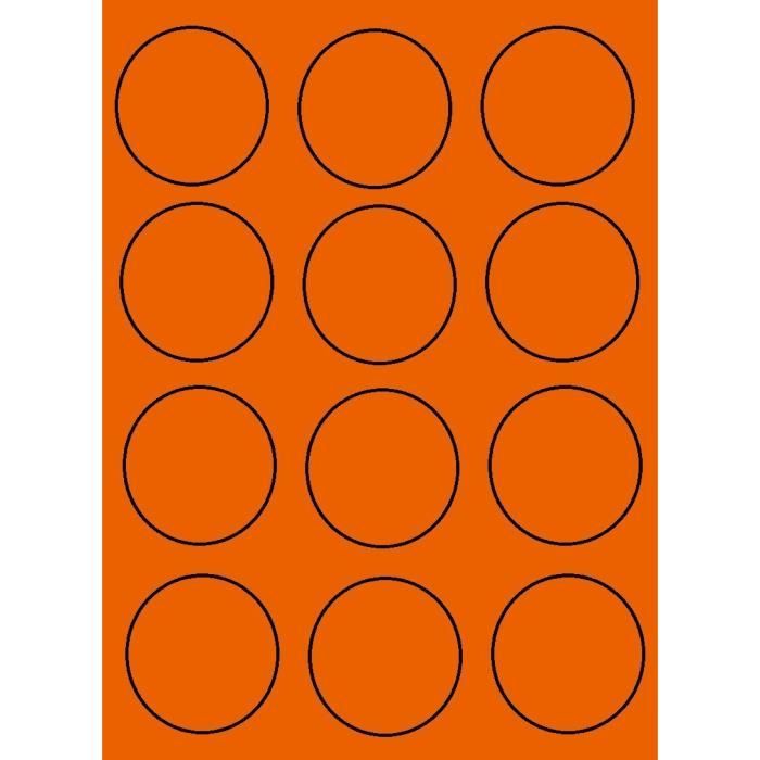 Fluo Orange Laser Copieur Jet d'encre Étiquettes 5 A4 Feuilles auto-adhésives stickers 