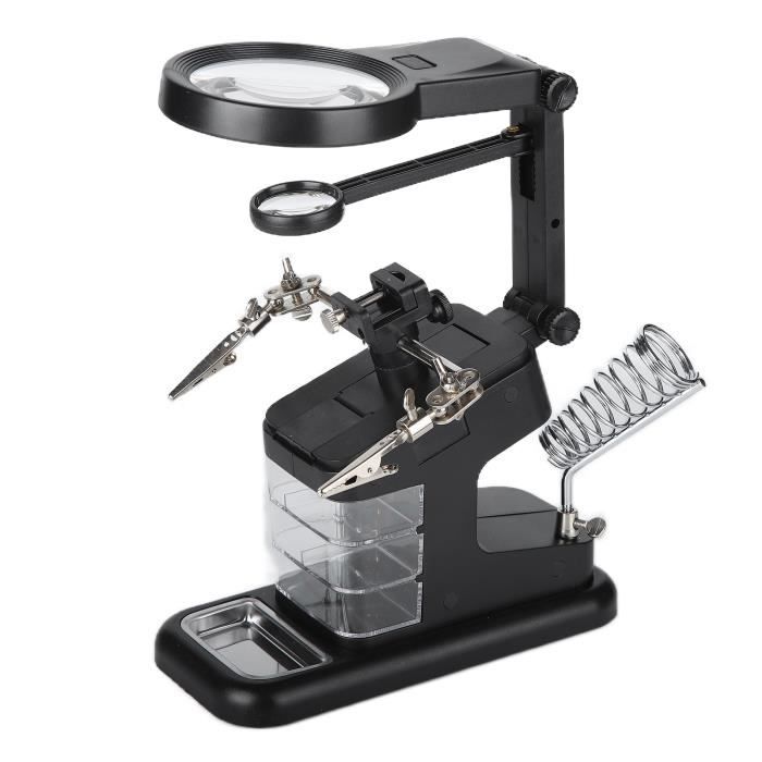 Loupe avec Lampe LED 65MM Outils Main Libre Pour Reparation PCB