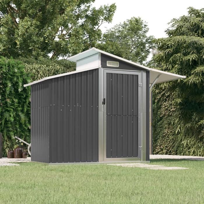 vidaXL Abri de jardin Anthracite 270x130x2085 cm Acier galvanisé rangement de jardin pour les outils 316244