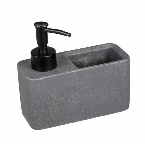 Distributeur de produit vaisselle Resa distributeur de savon visuel pierre naturelle avec compartiment à éponge (incluse) Distributeur de produit vaisselle Resa distributeur de savon visuel pierre naturelle avec compartiment à éponge (incluse)