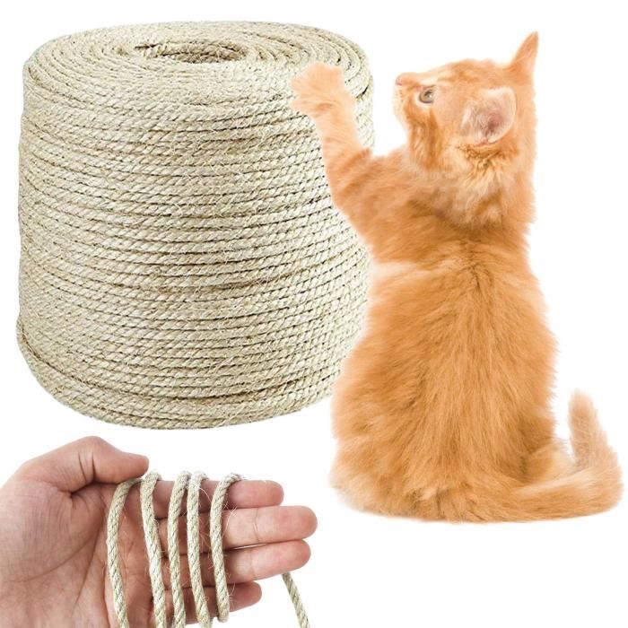 Comparer les prix de 3mm X 50m Corde en Sisal Naturelle,Corde de Jardin pour Réparation et Remplacement de Chat Scratch Pilier,Corde Arbre à Chat
