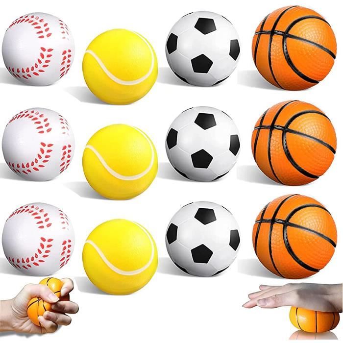 12 Pièces Balle Anti-Stress Sport, Balles en Mousse Mini, Balle