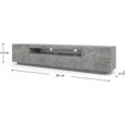 Meuble TV bas 200 cm - BB LOISIR - Commode TV Hi-Fi Table Béton Concrete - Gris - Contemporain - Design - Mat-1