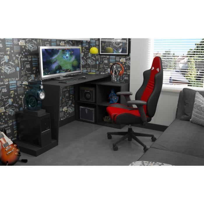 CubiCubi Bureau d'angle Gamer Gaming Informatique - 130*130 cm Table en  Forme L avec LED Ruban et Long Support d'écran, Crochet 137 - Cdiscount  Maison