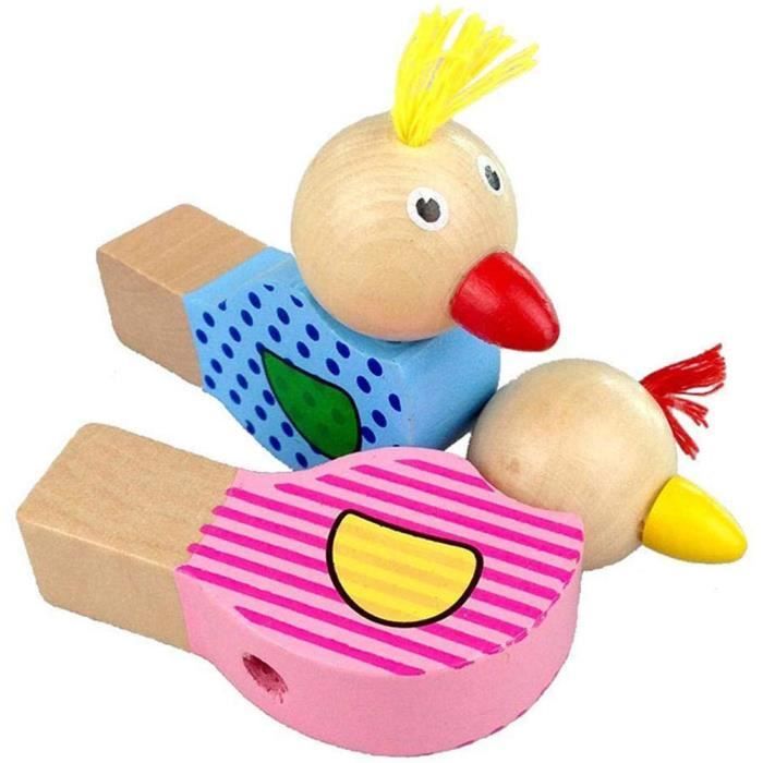 Biluer 10PCS Sifflets En Bois Oiseaux - Sifflet Éducatif Pour Enfants, Instrument De Musique Jouet (Couleur Aléatoire)