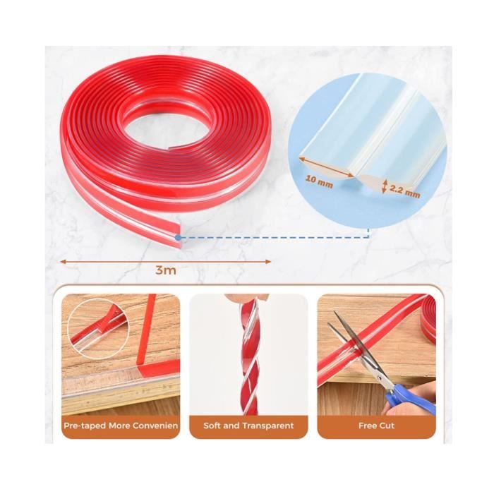 Kit Protection Angle Table Bébé - 8 Coins + 1 Bord En Silicone Transparent