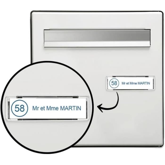 Plaque De Boîte Aux Lettres Argentée – 1 Ligne, 100x25mm, Personnalisable, Neuve