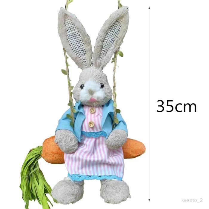 Poupée animale de lapin de pâques, Sculpture de lapin de pâques pour la  Fille