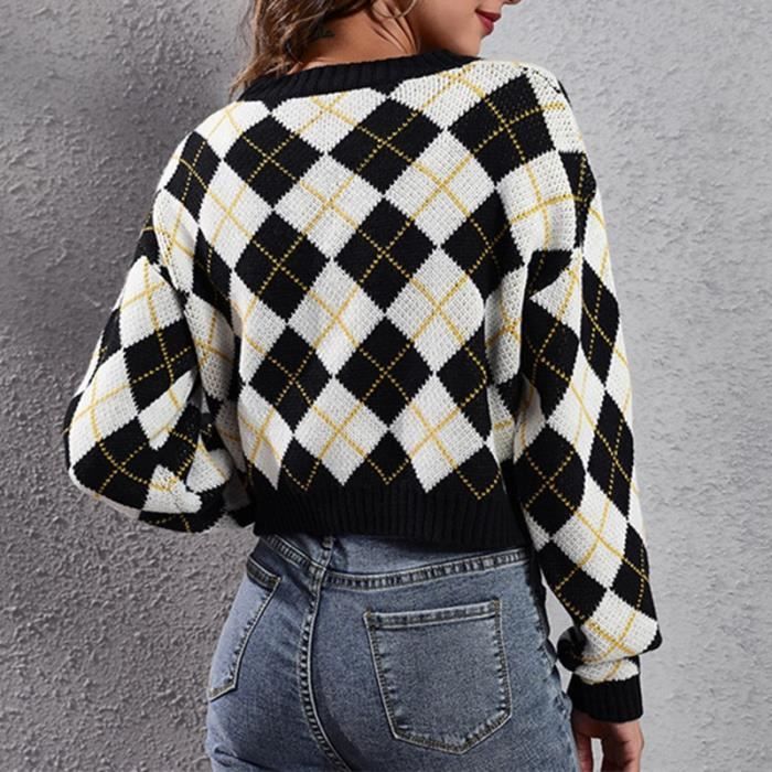 Pull losange sales femme