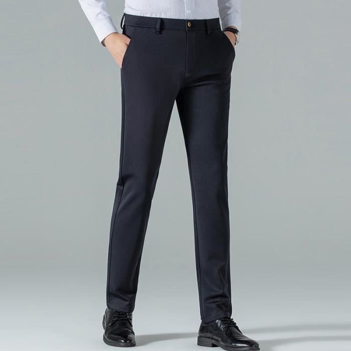 Generisch Pantalon Chino Pour Homme - Couleur Unie - Coupe Droite - Pantalon De Fitness Long - Coupe Ajustée - Pantalon De Loisirs - Pantalon D'été - Pantalon De Moto - Pantalon Portefeuille