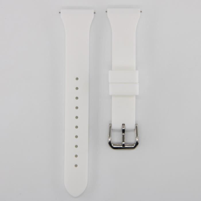 8 Passants De Montre Silicone Blanc 20mm - Antidérapants Pour Bracelet Montre Sport