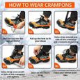 Glace Traction, 24 Dents Crampon de Glace Universelles Antidérapant Grips Crampons pour Chaussures pour Marche Randonnée Escalade--2