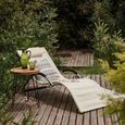 SoBuy OGS38-W Transat de Jardin Chaise Longue Bain de Soleil avec Appui-tête - Charge Max 120 kg, 165x56x67cm, Blanc-2