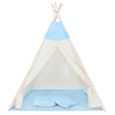 Tente Tipi pour enfant en coton SPRINGOS - étoiles/bleu - 160x120x100 cm-2