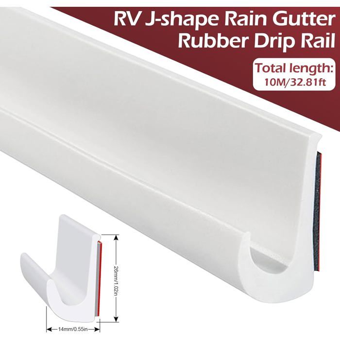 GOUTTIÈRE DE TOIT de Caravane RV Canal D'Eau en PVC Système de Drainage