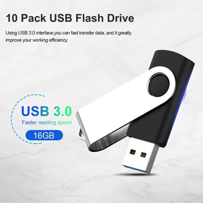 Cle USB 16 Go Lot de 5 Disque Flash USB - Clefs USB 16Go 5 Pièce